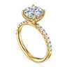 Adela - 14K Yellow Gold Round Hidden Halo Diamond Engagement Ring - 0.4 ct