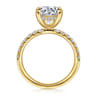 Adela - 14K Yellow Gold Round Hidden Halo Diamond Engagement Ring - 0.4 ct