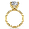 Peace - 14K Yellow Gold Round Hidden Halo Diamond Engagement Ring - 0.12 ct
