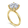 Peace - 14K Yellow Gold Round Hidden Halo Diamond Engagement Ring - 0.12 ct