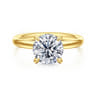 Peace - 14K Yellow Gold Round Hidden Halo Diamond Engagement Ring - 0.08 ct