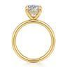 Peace - 14K Yellow Gold Round Hidden Halo Diamond Engagement Ring - 0.08 ct