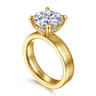 Argentina - 14K Yellow Gold Hidden Halo Round Diamond Engagement Ring - 0.08 ct