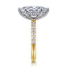 Adela - 14K Yellow-White Gold Marquise Shape Hidden Halo Diamond Engagement Ring - 0.42 ct