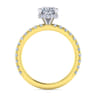Alina - 14K White-Yellow Gold Oval Diamond Engagement Ring - 0.58 ct