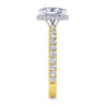 Alina - 14K White-Yellow Gold Oval Diamond Engagement Ring - 0.58 ct