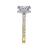 Alina - 14K White-Yellow Gold Oval Diamond Engagement Ring - 0.7 ct