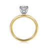 Anuk - 14K White-Yellow Gold Oval Hidden Halo Diamond Engagement Ring - 0.05 ct