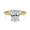 Allison - 14K Yellow-White Gold Oval Hidden Halo Diamond Engagement Ring - 0.25 ct