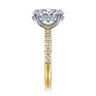 Adela - 14K Yellow-White Gold EOval Hidden Halo Diamond Engagement Ring - 0.43 ct