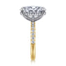 14K White-Yellow Gold Oval Hidden Halo Diamond Engagement Ring - 0.43 ct
