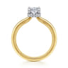 Sandi - 14K White-Yellow Gold Oval Diamond Engagement Ring - 0.11 ct