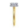 Sandi - 14K White-Yellow Gold Oval Diamond Engagement Ring - 0.11 ct