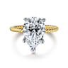 Bobbi - 14K White-Yellow Gold Pear Shape Diamond Engagement Ring - 0.16 ct