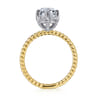 Bobbi - 14K White-Yellow Gold Pear Shape Diamond Engagement Ring - 0.16 ct