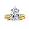 Bobbi - 14K White-Yellow Gold Pear Shape Diamond Engagement Ring - 0.16 ct