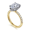 Adela - 14K Yellow-White Gold Pear Shape Hidden Halo Diamond Engagement Ring - 0.43 ct