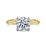 Daniele - 14K White and Yellow Gold Round Solitaire Diamond Engagement Ring - 0.16 ct