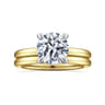 Daniele - 14K White and Yellow Gold Round Solitaire Diamond Engagement Ring - 0.16 ct