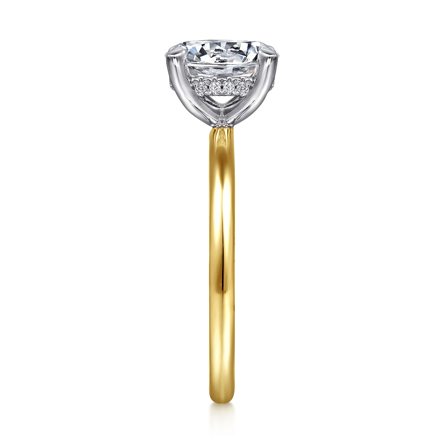 Anuk - 14K Yellow-White Gold Round Hidden Halo Diamond Engagement Ring - 0.06 ct - Shot 5