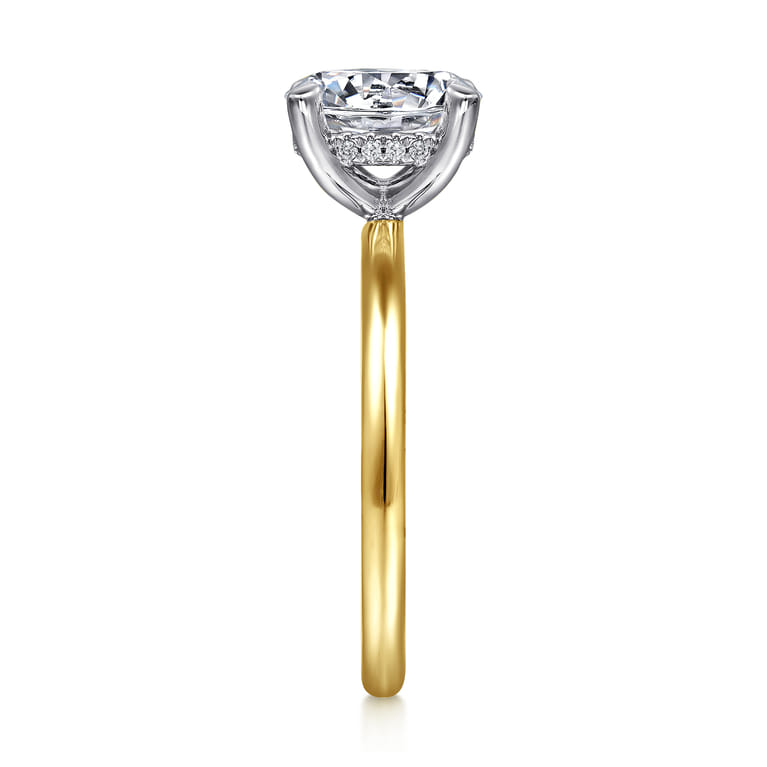 Anuk - 14K Yellow-White Gold Round Hidden Halo Diamond Engagement Ring - 0.06 ct - Shot 5