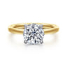 Austria - 14K White-Yellow Gold Hidden Halo Round Diamond Engagement Ring - 0.08 ct