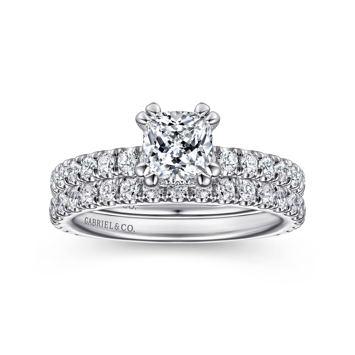 Alina - Platinum Hidden Halo Diamond Engagement Ring - 0.5 ct - Shot 4