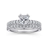 Alina - Platinum Hidden Halo Diamond Engagement Ring - 0.5 ct
