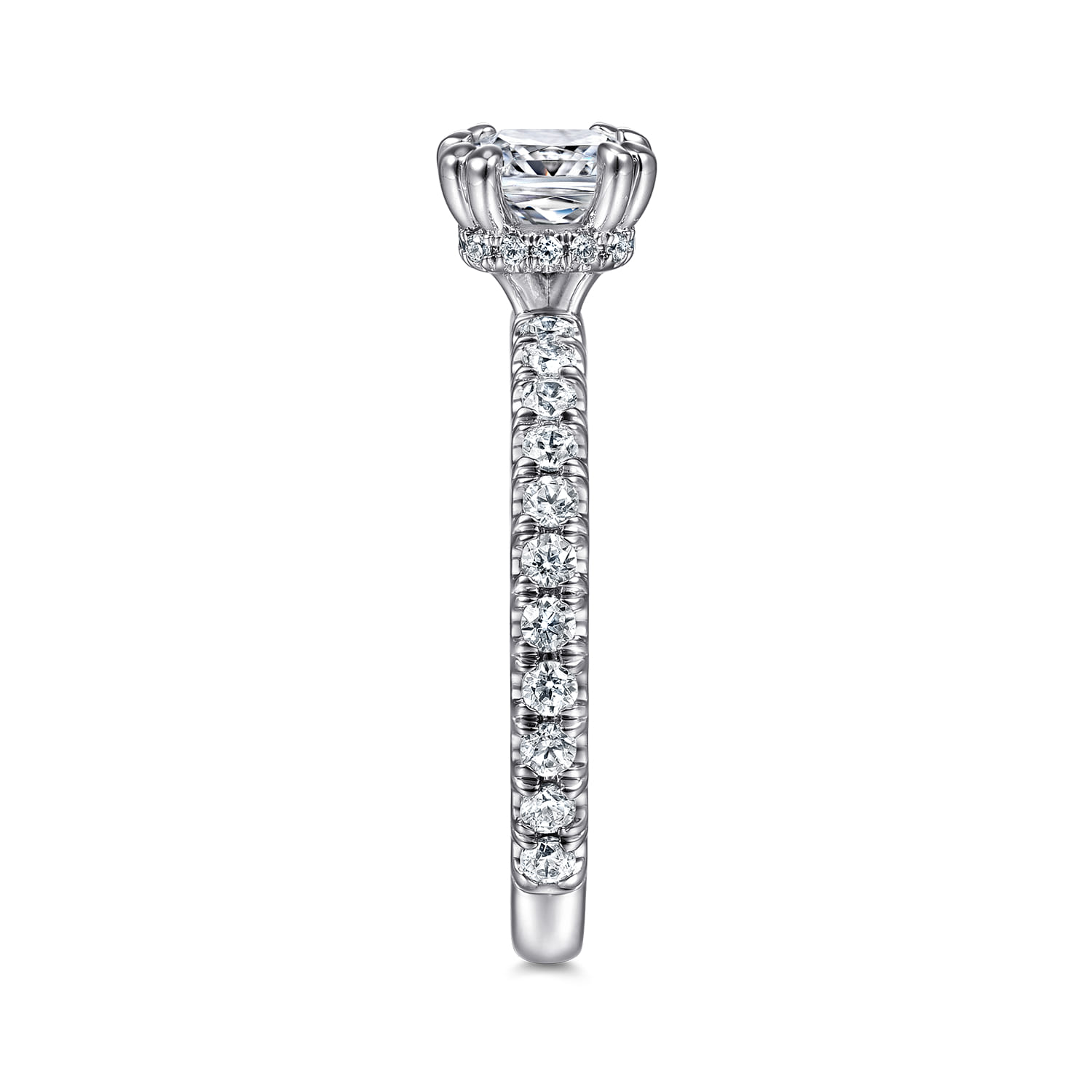 Alina - Platinum Hidden Halo Diamond Engagement Ring - 0.5 ct - Shot 5