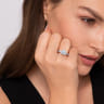 Alina - Platinum Hidden Halo Diamond Engagement Ring - 0.5 ct