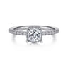 Hart - Platinum Cushion Hidden Halo Diamond Engagement Ring - 0.25 ct