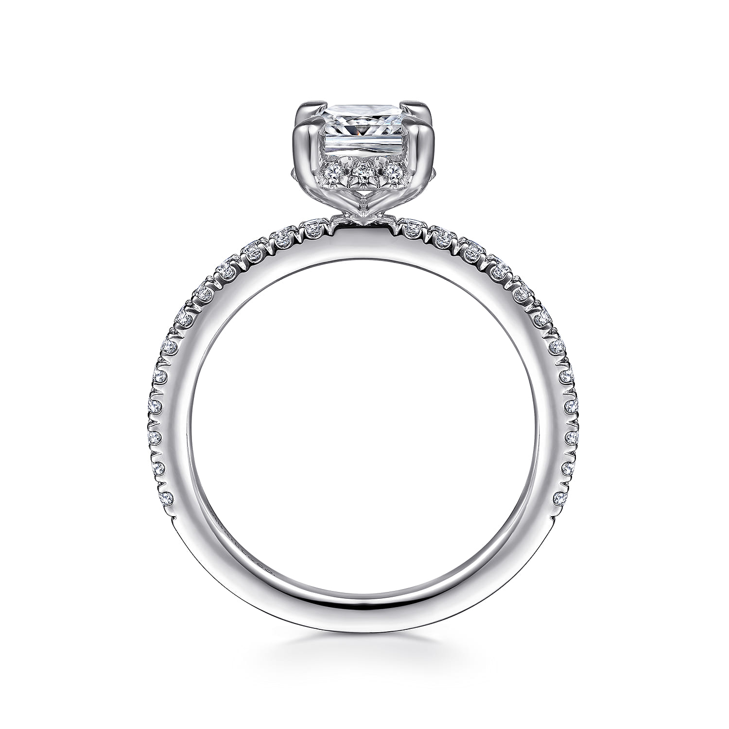 Hart - Platinum Cushion Hidden Halo Diamond Engagement Ring - 0.25 ct - Shot 2
