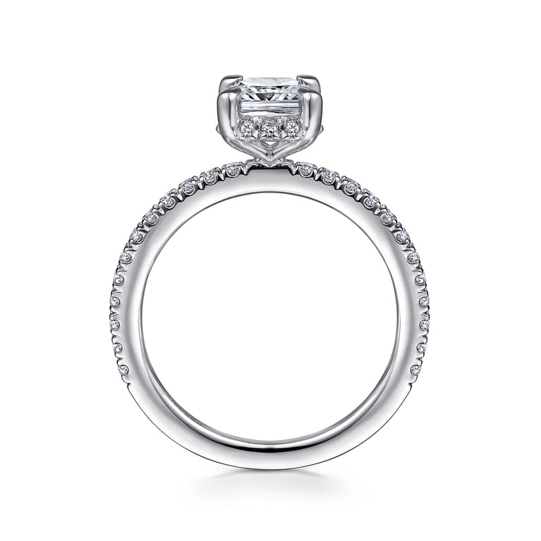 Hart - Platinum Cushion Hidden Halo Diamond Engagement Ring - 0.25 ct - Shot 2