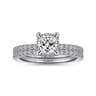 Hart - Platinum Cushion Hidden Halo Diamond Engagement Ring - 0.25 ct