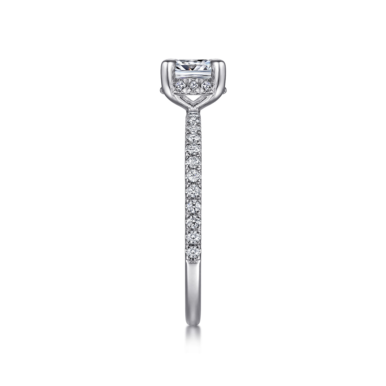 Hart - Platinum Cushion Hidden Halo Diamond Engagement Ring - 0.25 ct - Shot 5
