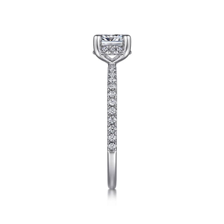 Hart - Platinum Cushion Hidden Halo Diamond Engagement Ring - 0.25 ct - Shot 5