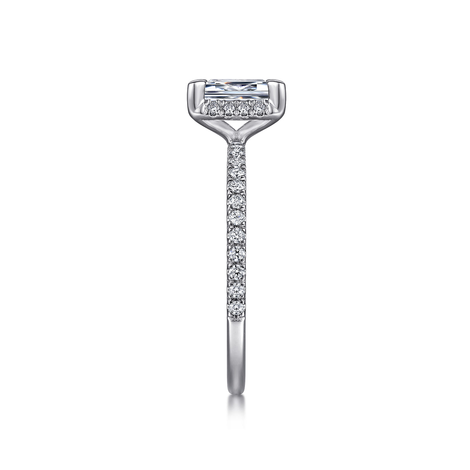 Hart - Platinum Hidden Halo Emerald Cut Diamond Engagement Ring - 0.27 ct - Shot 4