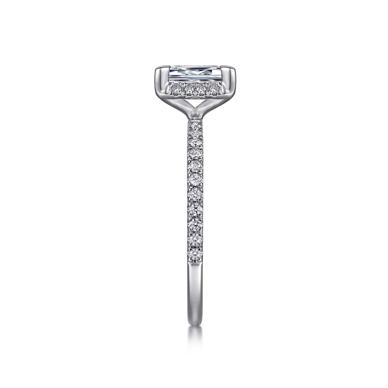 Hart - Platinum Hidden Halo Emerald Cut Diamond Engagement Ring - 0.27 ct - Shot 4
