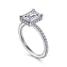 Hart - Platinum Hidden Halo Emerald Cut Diamond Engagement Ring - 0.35 ct