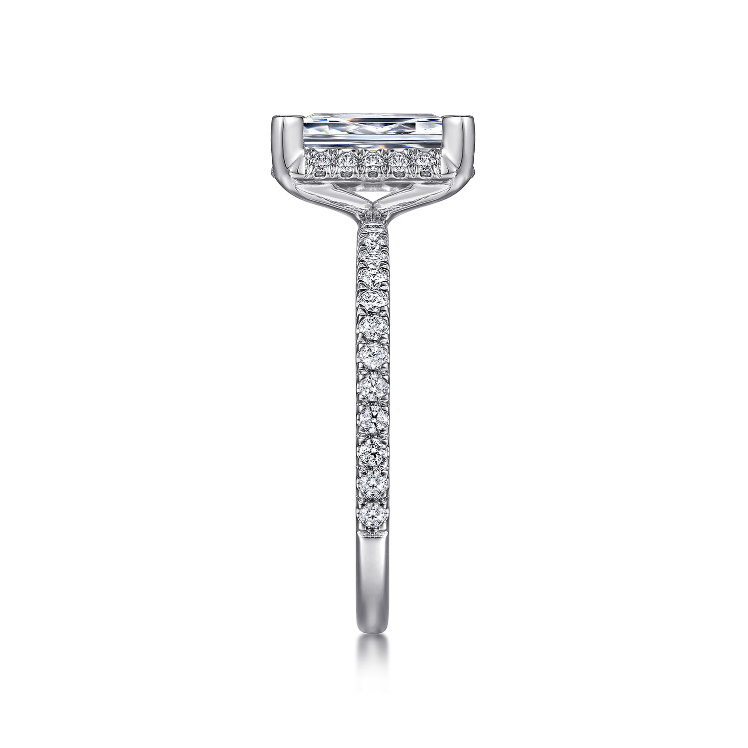 Hart - Platinum Hidden Halo Emerald Cut Diamond Engagement Ring - 0.35 ct - Shot 5