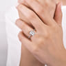 Hart - Platinum Hidden Halo Emerald Cut Diamond Engagement Ring - 0.35 ct