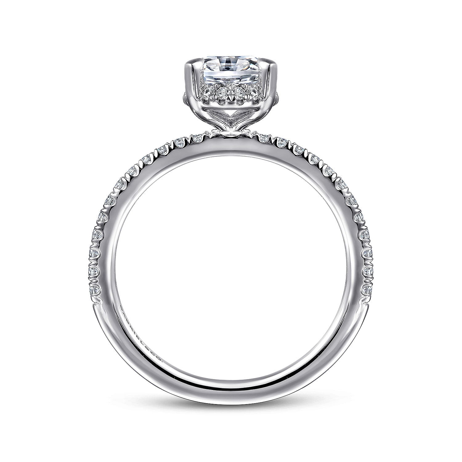 Hart - Hidden Halo Oval Diamond Engagement Ring in Platinum - 0.32 ct - Shot 2