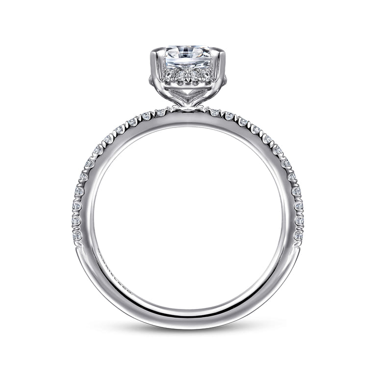 Hart - Platinum Hidden Halo Oval Diamond Engagement Ring - 0.32 ct - Shot 2