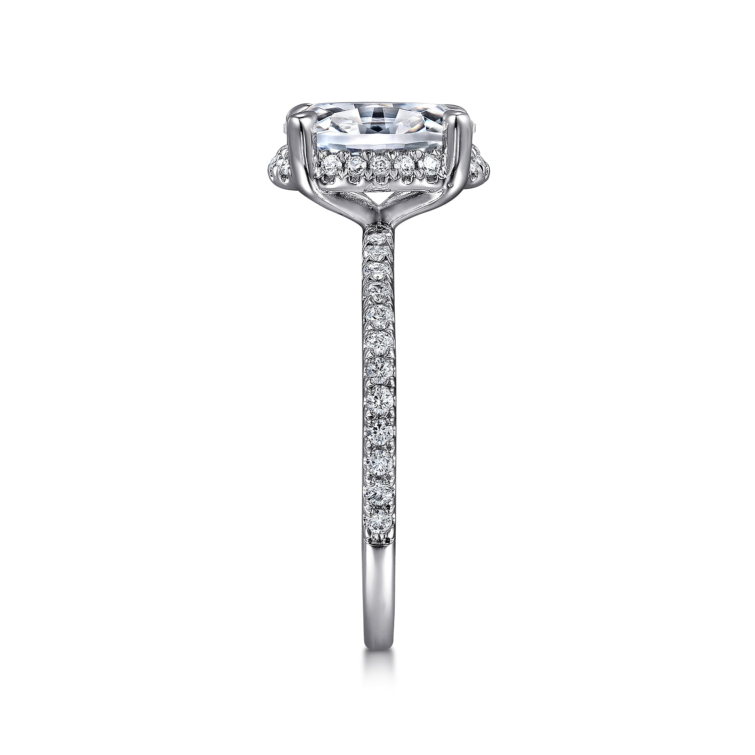 Hart - Platinum Hidden Halo Oval Diamond Engagement Ring - 0.32 ct - Shot 5