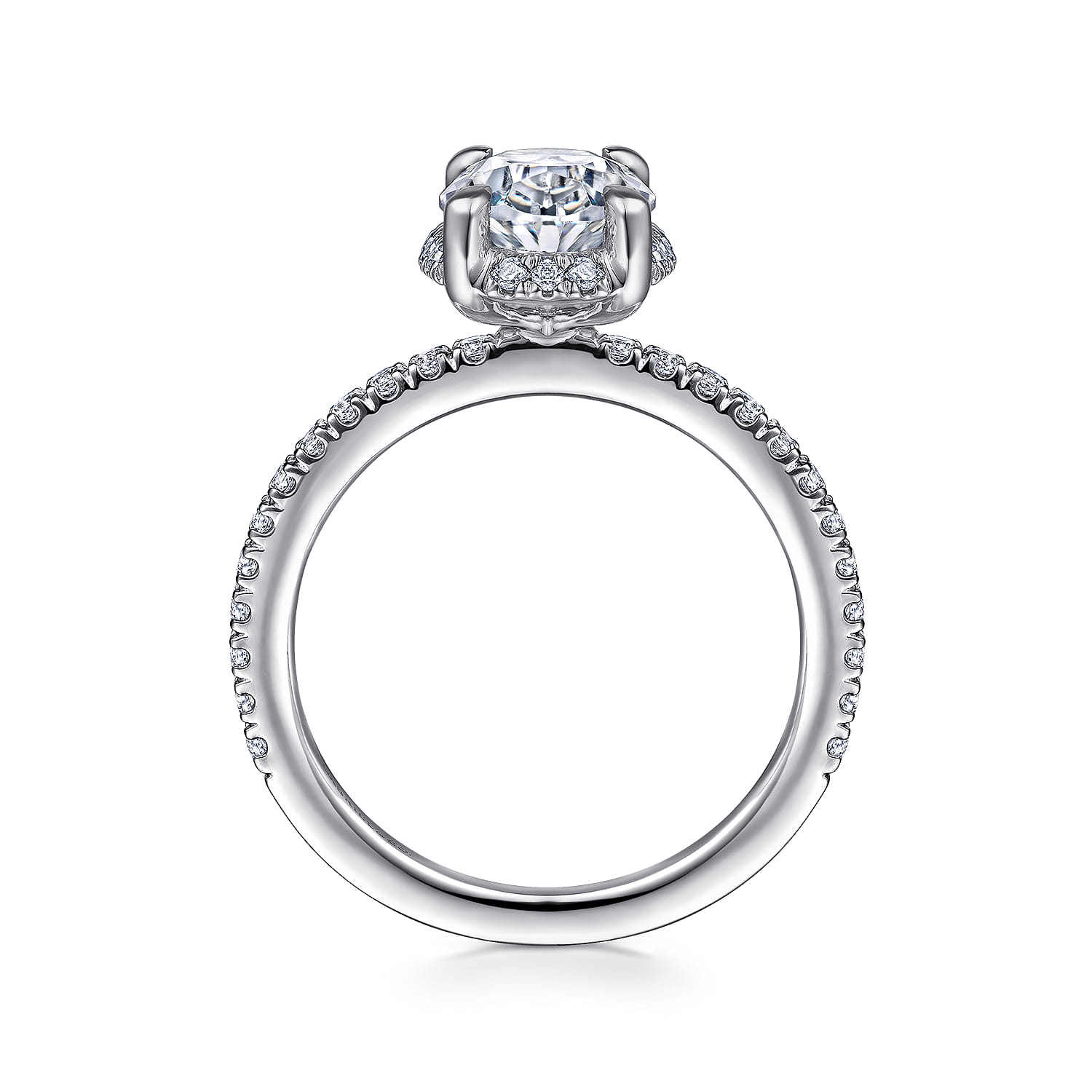 Hart - Platinum Hidden Halo Oval Diamond Engagement Ring - 0.4 ct - Shot 2