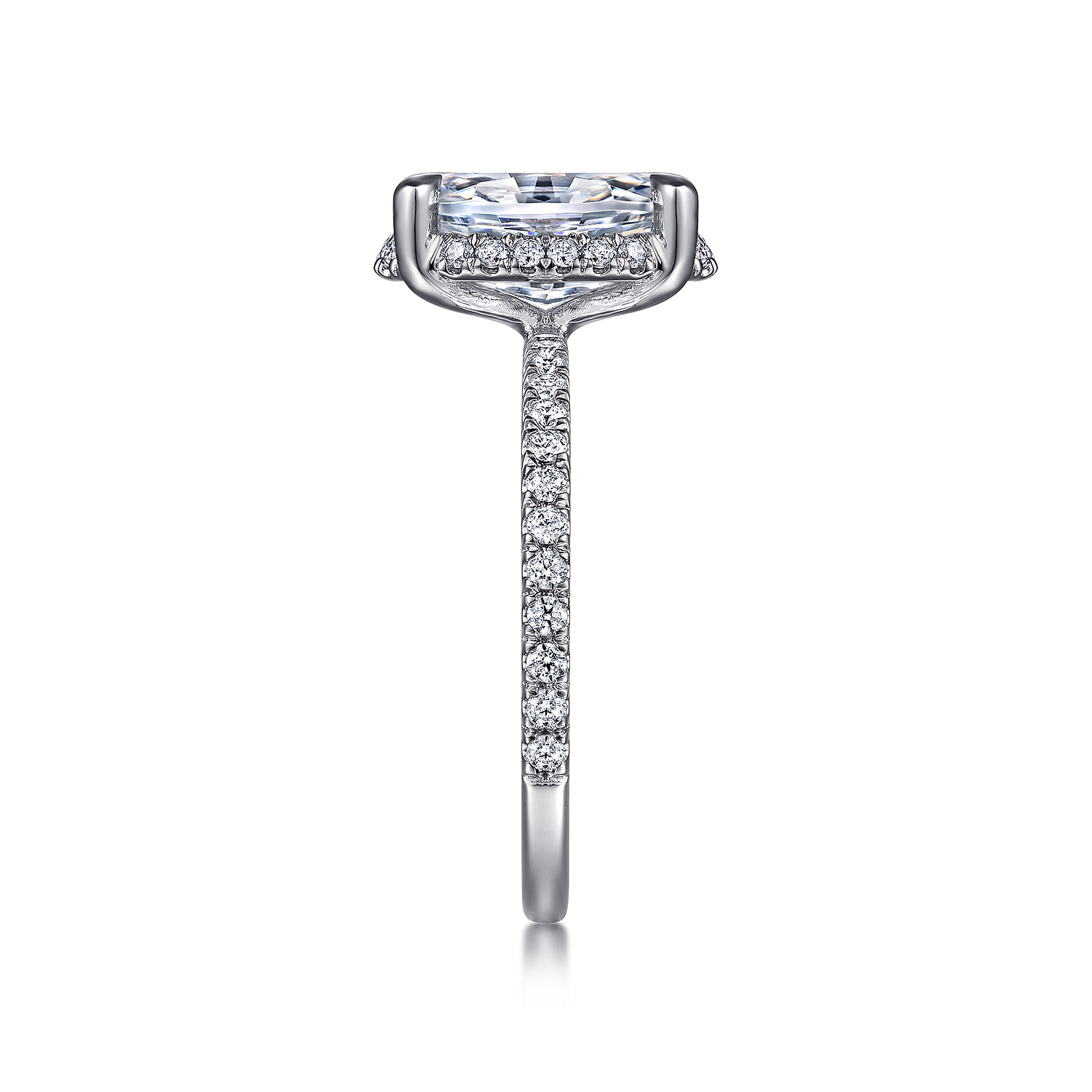 Hart - Platinum Hidden Halo Oval Diamond Engagement Ring - 0.4 ct - Shot 5