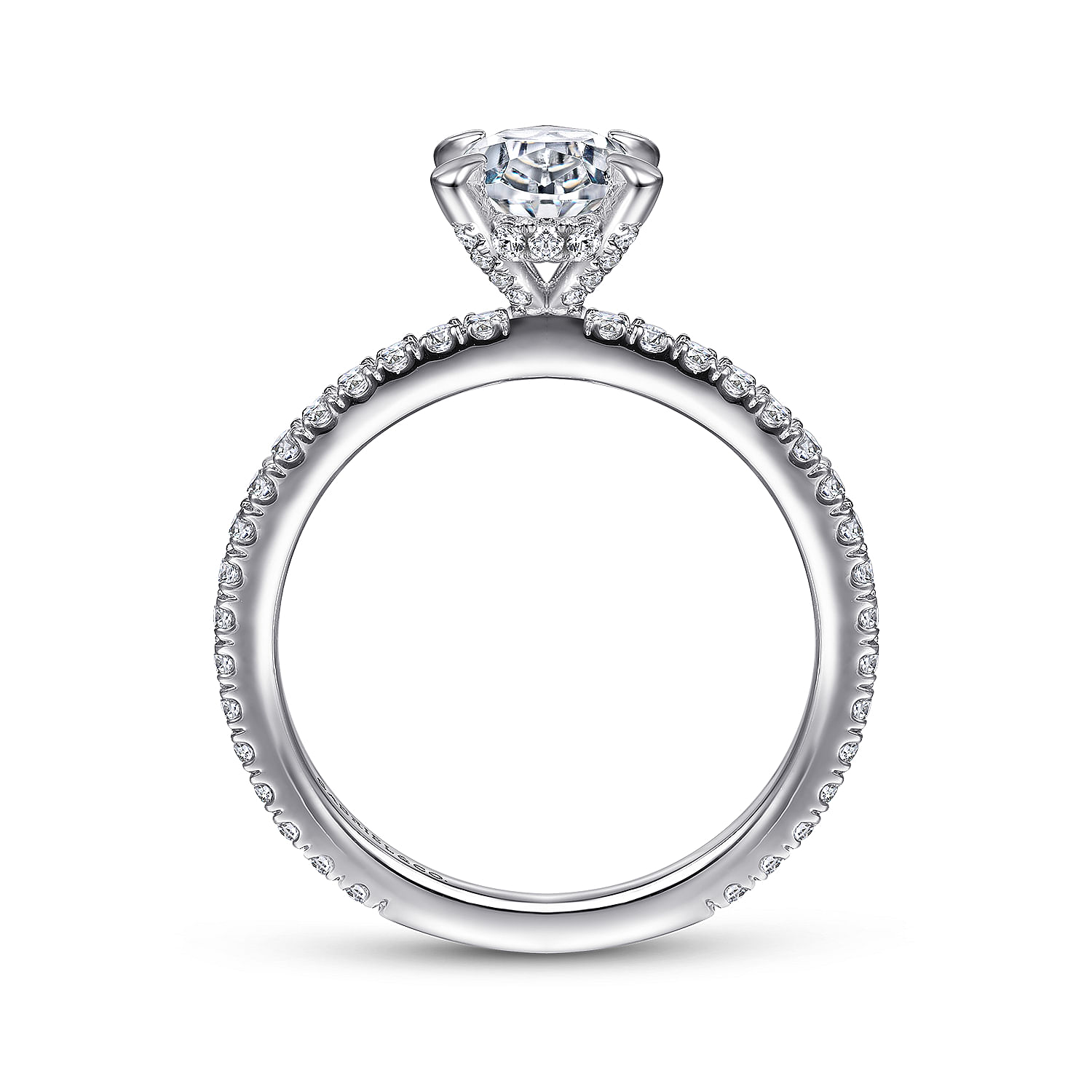 Noa - Oval Diamond Engagement Ring in Platinum - 0.42 ct - Shot 2