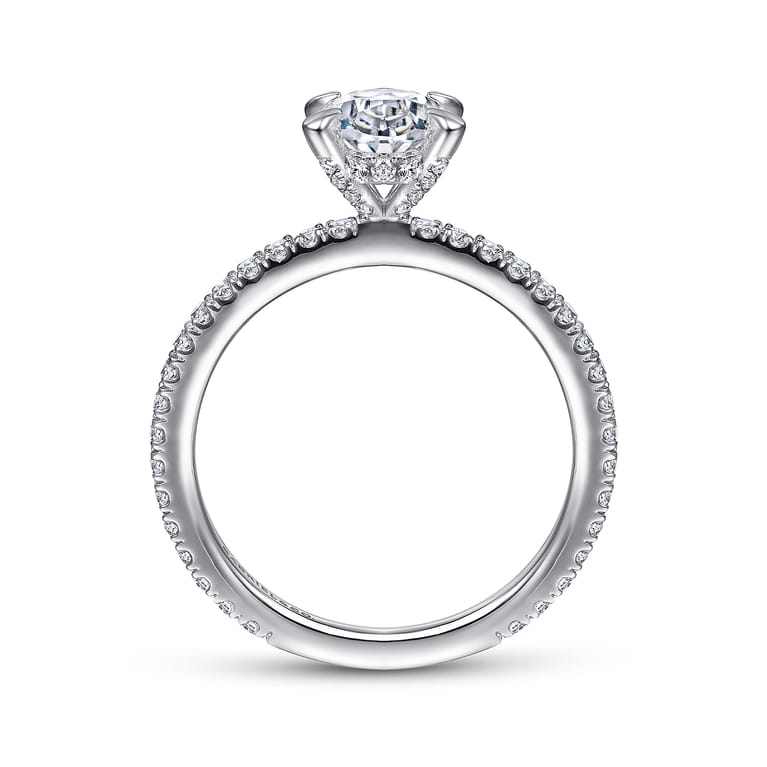Noa - Platinum Oval Diamond Engagement Ring - 0.42 ct - Shot 2