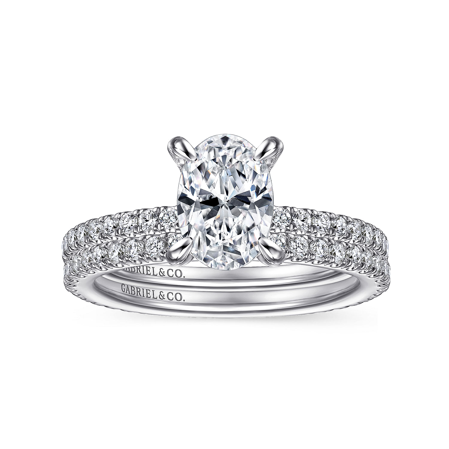 Noa - Oval Diamond Engagement Ring in Platinum - 0.42 ct - Shot 4