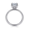 Cari - Platinum Hidden Halo Oval Diamond Engagement Ring - 0.05 ct